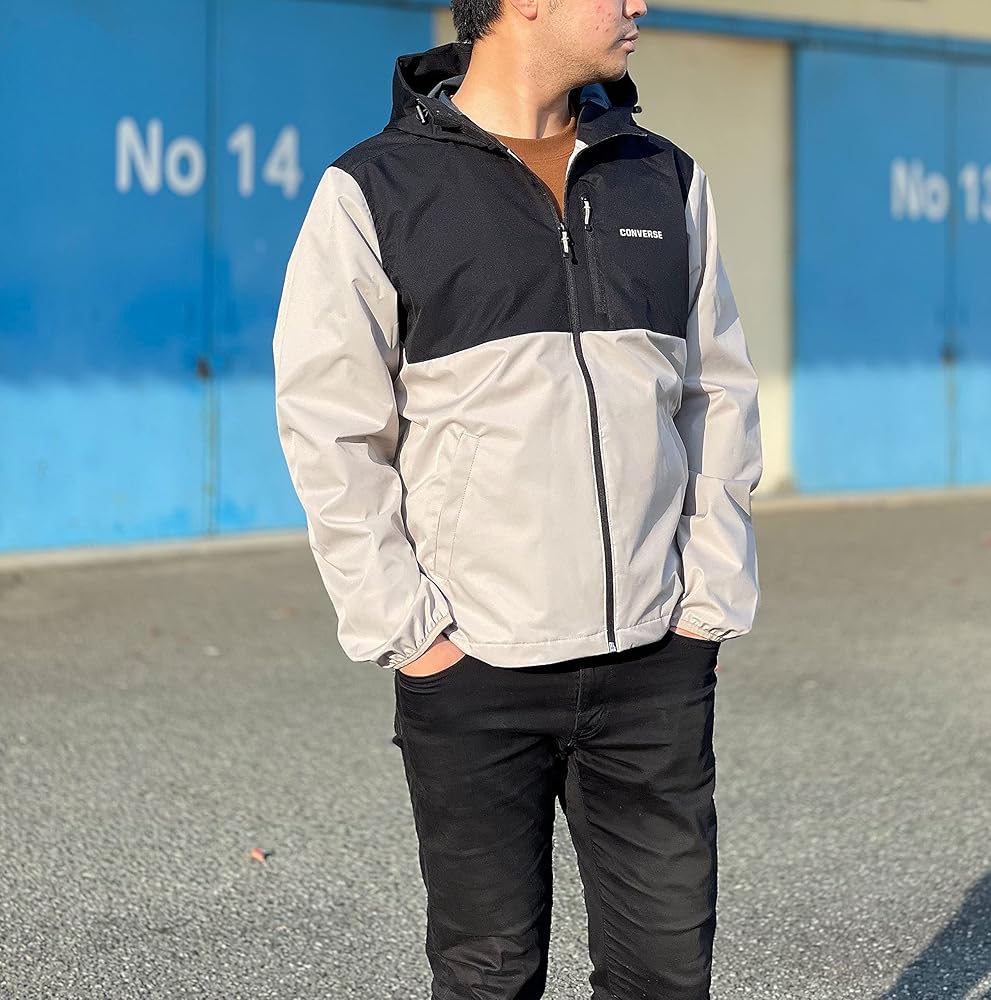 CONVERSE パープル ブラック ジャケット耐水性防風ユーティリティーウエア CONVERSE パープル ブラック ジャケット耐水性防風